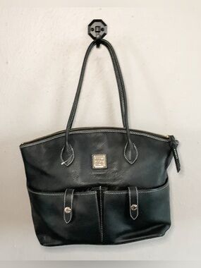 Dooney & Bourke Black Pebbled Leather Tote Bag